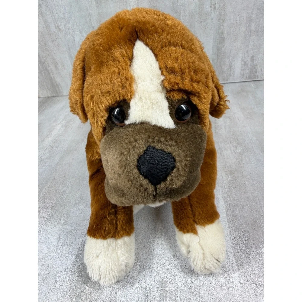 Animal Alley Boxer Dog Plush Toys R Us Brown White Stuffed Animal 9 Inch